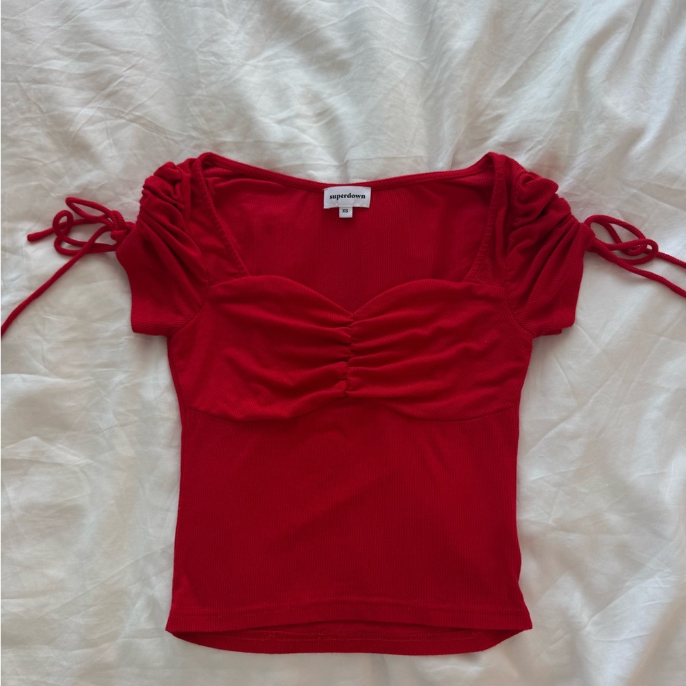 Superdown Red Top - Picture 3 of 5